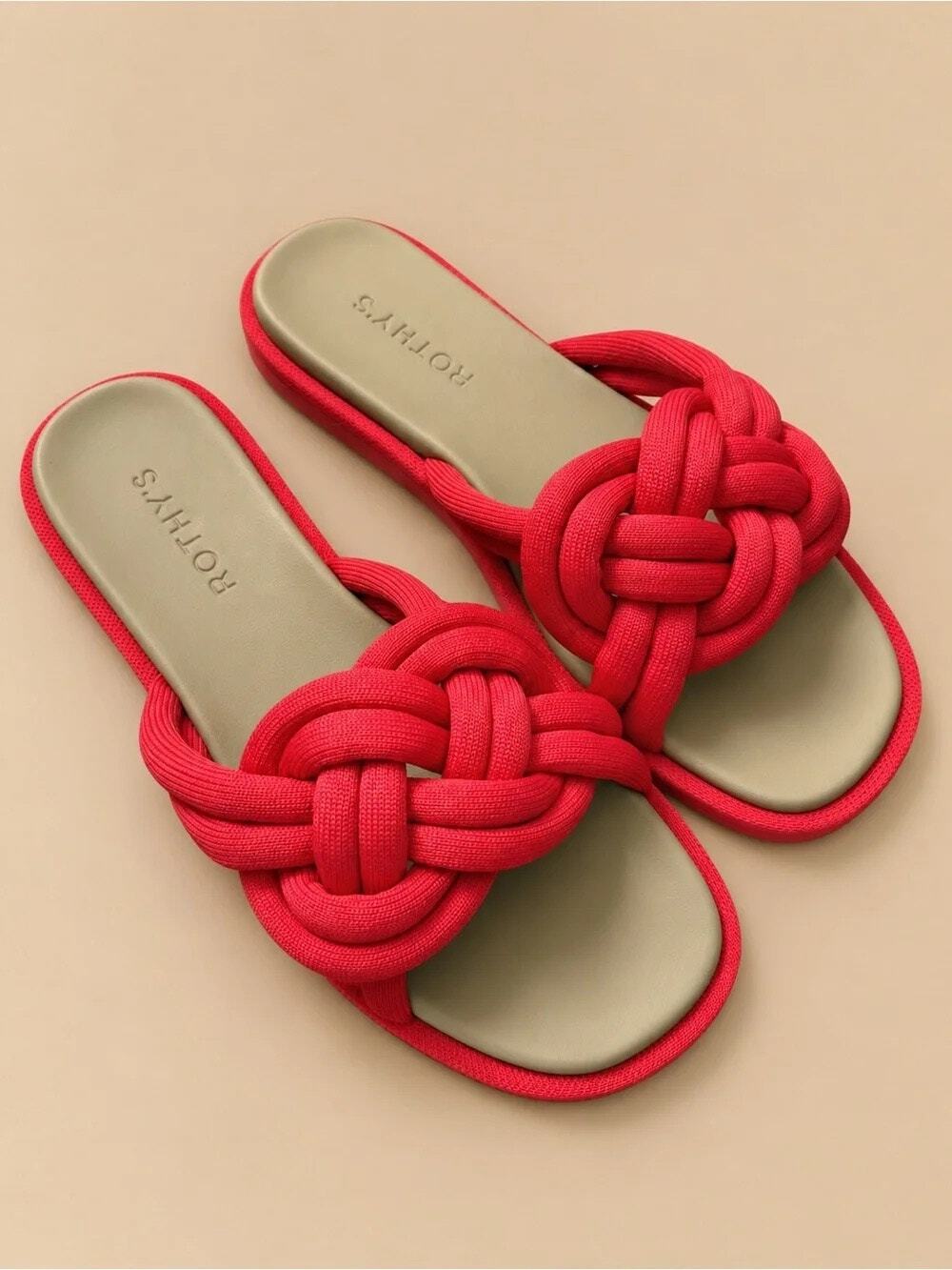 Rothy's The Summer Sandal In Red Hot Size 9